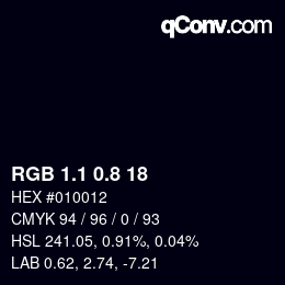 Color code: RGB 1.1 0.8 18 | qconv.com