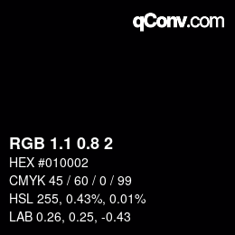 Color code: RGB 1.1 0.8 2 | qconv.com