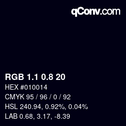 Color code: RGB 1.1 0.8 20 | qconv.com