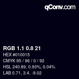 Color code: RGB 1.1 0.8 21 | qconv.com