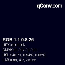 Color code: RGB 1.1 0.8 26 | qconv.com