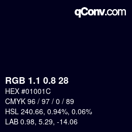 Color code: RGB 1.1 0.8 28 | qconv.com