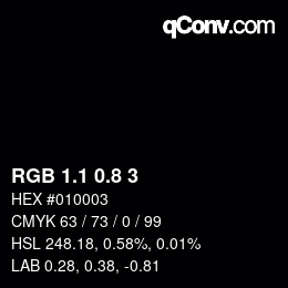 Color code: RGB 1.1 0.8 3 | qconv.com