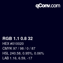 Color code: RGB 1.1 0.8 32 | qconv.com