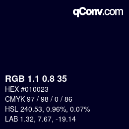 Color code: RGB 1.1 0.8 35 | qconv.com