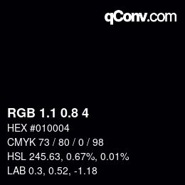 Código de color: RGB 1.1 0.8 4 | qconv.com