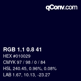 Color code: RGB 1.1 0.8 41 | qconv.com