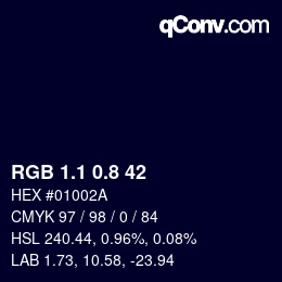 Color code: RGB 1.1 0.8 42 | qconv.com