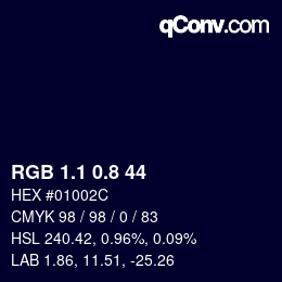 Color code: RGB 1.1 0.8 44 | qconv.com