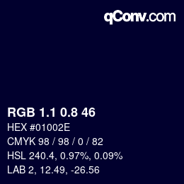 Color code: RGB 1.1 0.8 46 | qconv.com