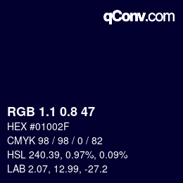 カラーコード: RGB 1.1 0.8 47 | qconv.com