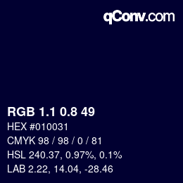 Color code: RGB 1.1 0.8 49 | qconv.com