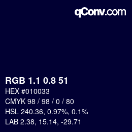 Código de color: RGB 1.1 0.8 51 | qconv.com