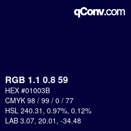 Code couleur: RGB 1.1 0.8 59 | qconv.com