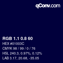 Código de color: RGB 1.1 0.8 60 | qconv.com