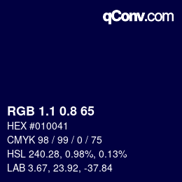 Color code: RGB 1.1 0.8 65 | qconv.com