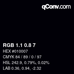 Color code: RGB 1.1 0.8 7 | qconv.com