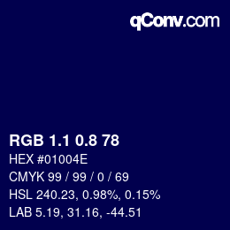 カラーコード: RGB 1.1 0.8 78 | qconv.com