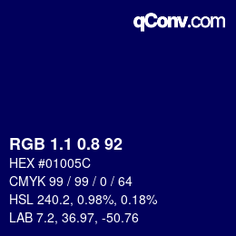カラーコード: RGB 1.1 0.8 92 | qconv.com