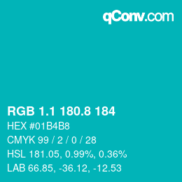 カラーコード: RGB 1.1 180.8 184 | qconv.com