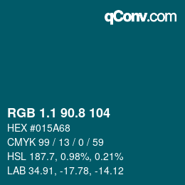 Color code: RGB 1.1 90.8 104 | qconv.com