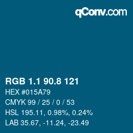 Color code: RGB 1.1 90.8 121 | qconv.com
