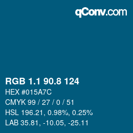 カラーコード: RGB 1.1 90.8 124 | qconv.com