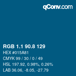 カラーコード: RGB 1.1 90.8 129 | qconv.com