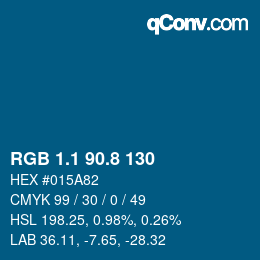カラーコード: RGB 1.1 90.8 130 | qconv.com