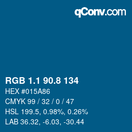 カラーコード: RGB 1.1 90.8 134 | qconv.com