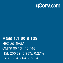 カラーコード: RGB 1.1 90.8 138 | qconv.com