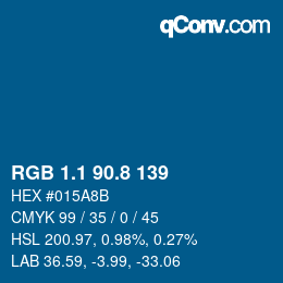 カラーコード: RGB 1.1 90.8 139 | qconv.com
