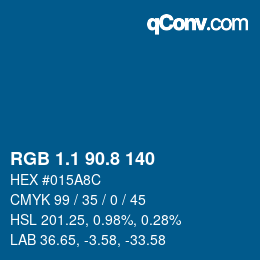 カラーコード: RGB 1.1 90.8 140 | qconv.com