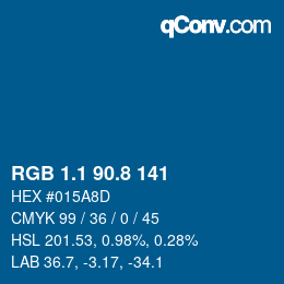 Color code: RGB 1.1 90.8 141 | qconv.com