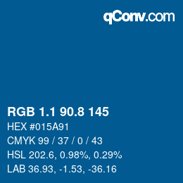 Color code: RGB 1.1 90.8 145 | qconv.com