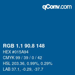 カラーコード: RGB 1.1 90.8 148 | qconv.com