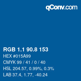 カラーコード: RGB 1.1 90.8 153 | qconv.com