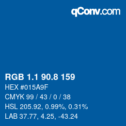 Color code: RGB 1.1 90.8 159 | qconv.com