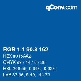カラーコード: RGB 1.1 90.8 162 | qconv.com