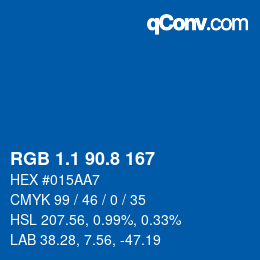 カラーコード: RGB 1.1 90.8 167 | qconv.com