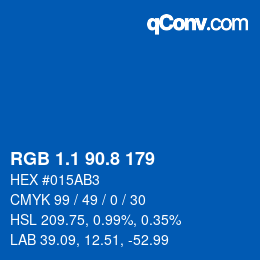 Color code: RGB 1.1 90.8 179 | qconv.com