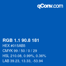 カラーコード: RGB 1.1 90.8 181 | qconv.com