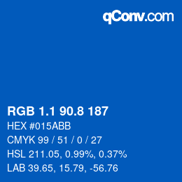 カラーコード: RGB 1.1 90.8 187 | qconv.com