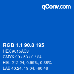 カラーコード: RGB 1.1 90.8 195 | qconv.com