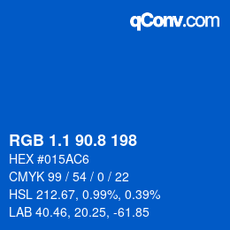 カラーコード: RGB 1.1 90.8 198 | qconv.com