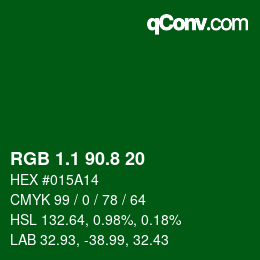 カラーコード: RGB 1.1 90.8 20 | qconv.com