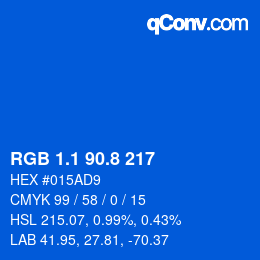カラーコード: RGB 1.1 90.8 217 | qconv.com