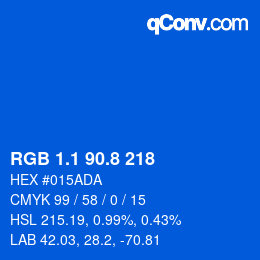 カラーコード: RGB 1.1 90.8 218 | qconv.com