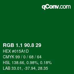 カラーコード: RGB 1.1 90.8 29 | qconv.com