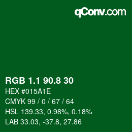 カラーコード: RGB 1.1 90.8 30 | qconv.com